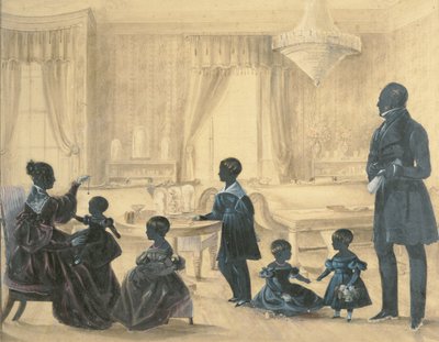 The Burrell Family in their house in Durham, c.1820 by English School